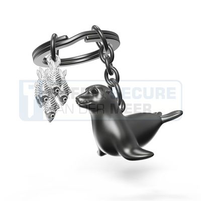 Metalmorphose sleutelhanger zeehond  