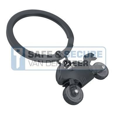 Metalmorphose sleutelhanger motorfiets in mat zwart 