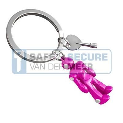Metalmorphose sleutelhanger robot meisje in roze, UITLOPEND ARTIKEL! 