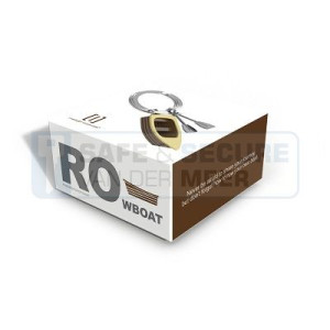 Metalmorphose sleutelhanger roeiboot goud met bruin 