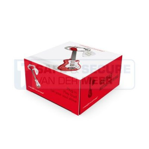 Metalmorphose sleutelhanger electrische gitaar in rood met wit 