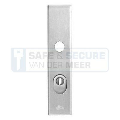 Dieckmann buitenschild met kruk- en cilindergat PC 55 mm., kerntrekbeveiliging voor cilindergat, in F1-kleur 