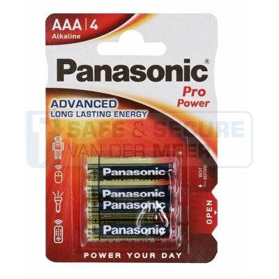Panasonic batterij AAA, 1,5V Alkaline per 4 verpakt 
