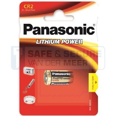 Panasonic batterij CR2, 3V Lithium per stuk verpakt 