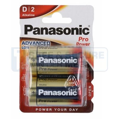 Panasonic batterij D, 1,5V Alkaline, type LR20 per 2 stuks verpakt 